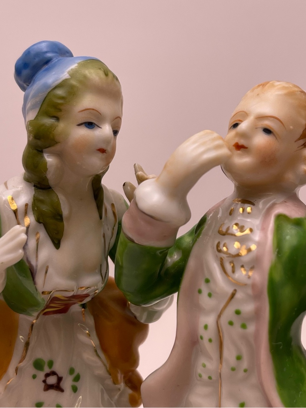 1940 Hal-Seyfirth Vintage Hand-Painted Porcelain 2 Figurines Occupied Japan